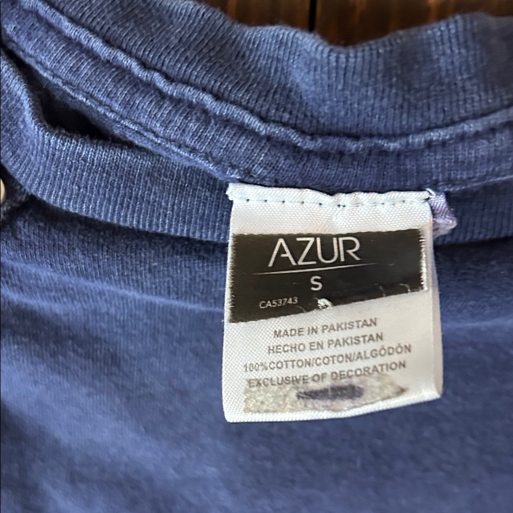Blue Lace-Up Women's Muscle Tee - Picture 2 of 5